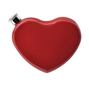 Heart-Shaped Hip Flask in Red