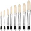 Trekell Hog Bristle Long Handle Artist Brushes for Oil Painting