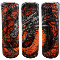 Black and Red Dragon 20oz Tumbler Set