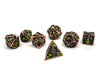 Hollow Metal Copper Cthulhu Dice Set - Green Numbering