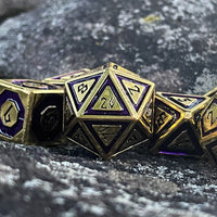 Cleric's Domain Purple & Gold Metal Dice Set