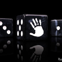 White Handprint, Square 16mm Dice