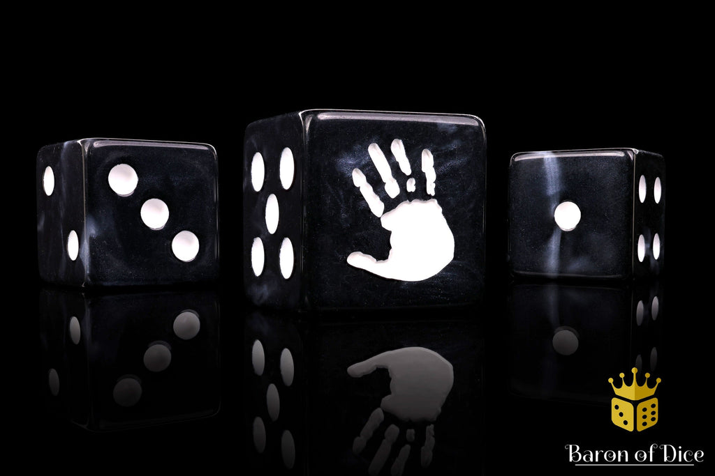 White Handprint, Square 16mm Dice