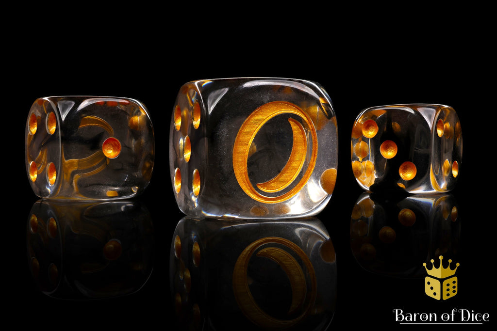 Translucent Gold Ring, 16mm Dice