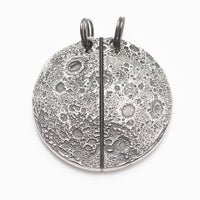 Half Moon Breakable Silver Necklace or Keychain