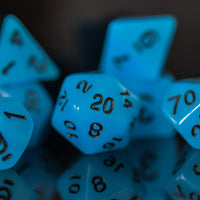 Neon Blue Acrylic Dice Set