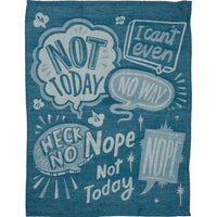 Nope Not Today Blue Bright Funny Snarky Dish Cloth Towel | Ultra Soft and Absorbent Jacquard | All-Over Design | Unfolds 20" x 28" | Giftable