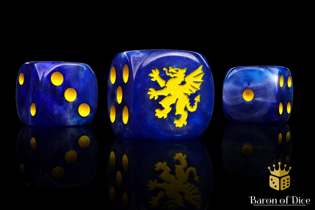 Heraldry, Blue, 16mm Dice