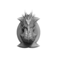 Silver Metallic Dragon Wall-Mountable Bust