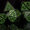 Temple Ruins Green Acrylic Dice Set