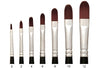 Trekell Crimson Taklon Synthetic Artist Brushes - Short Handle for Oil & Acrylic Painting