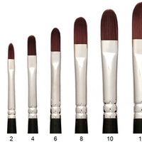 Trekell Crimson Taklon Synthetic Artist Brushes - Short Handle for Oil & Acrylic Painting