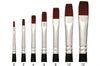 Trekell Crimson Taklon Synthetic Artist Brushes - Short Handle for Oil & Acrylic Painting