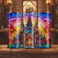 Stained Glass Castle 20oz Tumbler Set