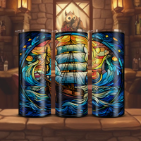 Stained Glass Ship 20oz Tumbler Set