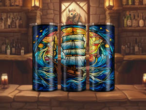 Stained Glass Ship 20oz Tumbler Set