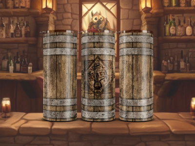 Emblem-Emblazoned Barrel Tumbler - Bard