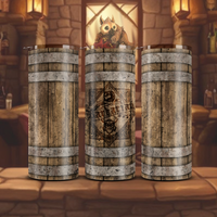 Emblem-Emblazoned Barrel Tumbler - Barbarian