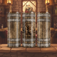 Emblem-Emblazoned Barrel Tumbler - Barbarian