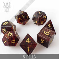 9 Hells Glass Dice Set (Gift Box)