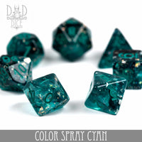 Color Spray Cyan Dice Set