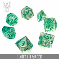 Confetti Green Dice Set