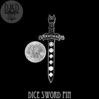 Dice Sword Enamel Pin