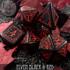 Elven Black & Red Dice Set