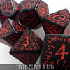 Elven Black & Red Dice Set