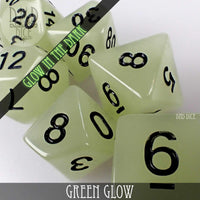 Green Glow in the Dark Dice Set