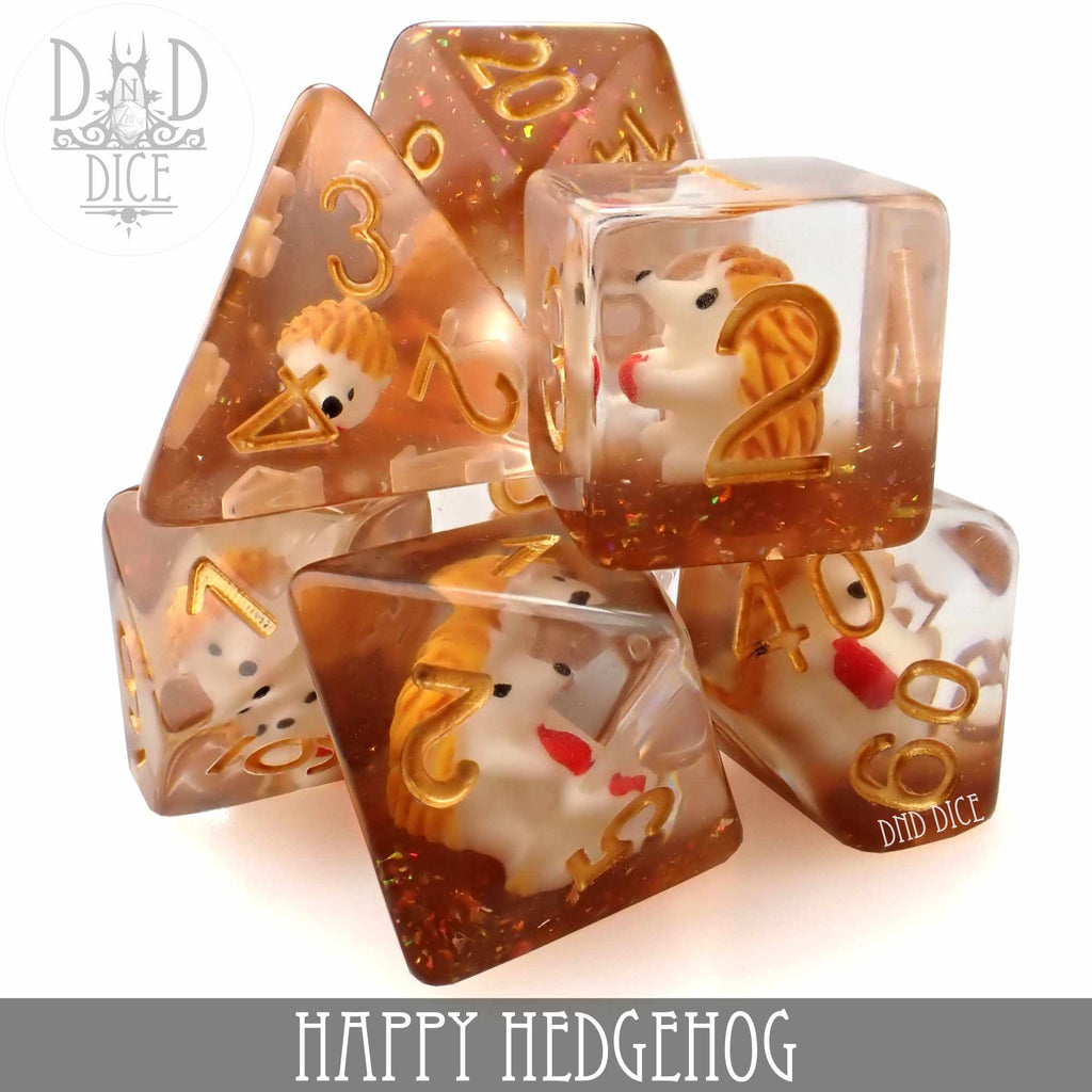 Happy Hedgehog Dice Set