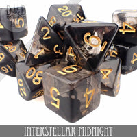 Interstellar Midnight 7 or 11 Dice Set