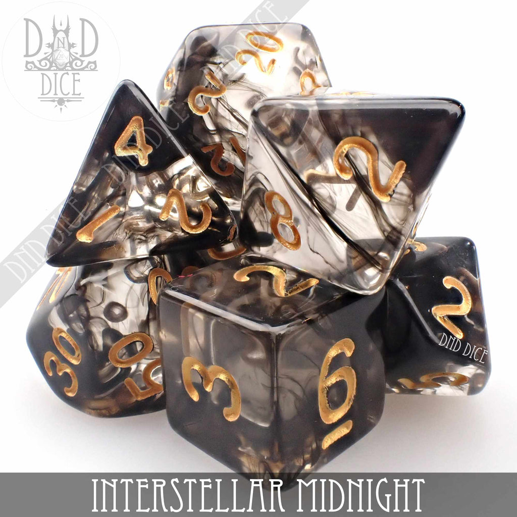 Interstellar Midnight 7 or 11 Dice Set