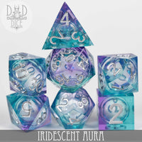 Iridescent Aura Liquid Core Dice Set