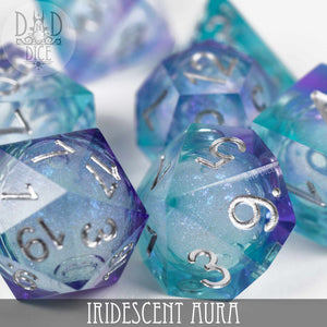 Iridescent Aura Liquid Core Dice Set