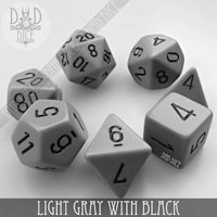 Light Gray with Black Dice Set