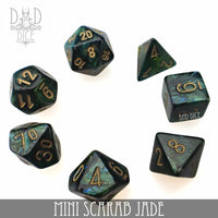 Mini Scarab Jade Dice Set (10mm)