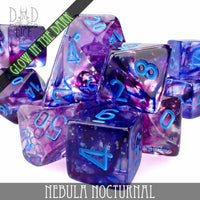 Nebula Nocturnal 7 or 11 Dice Set (Glow)