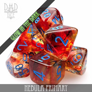 Nebula Primary 7 or 11 Dice Set (Glow)