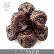 Saurian Scales Metal Dice Set