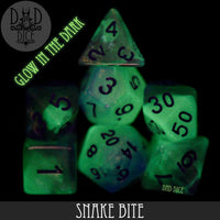 Snake Bite Glow in the Dark Dice Set