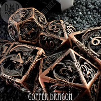 Copper Dragon Hollow Metal Dice Set (Gift Box)