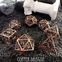 Copper Dragon Hollow Metal Dice Set (Gift Box)