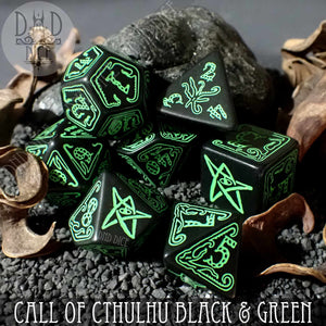 Call of Cthulhu Black & Green Dice Set