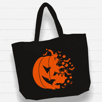 Witchwood Bags: Beach Bag / XL Tote Bag - "halloween pumpkin"