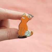 Abyssinian D20 Dice Buddy Enamel Pin