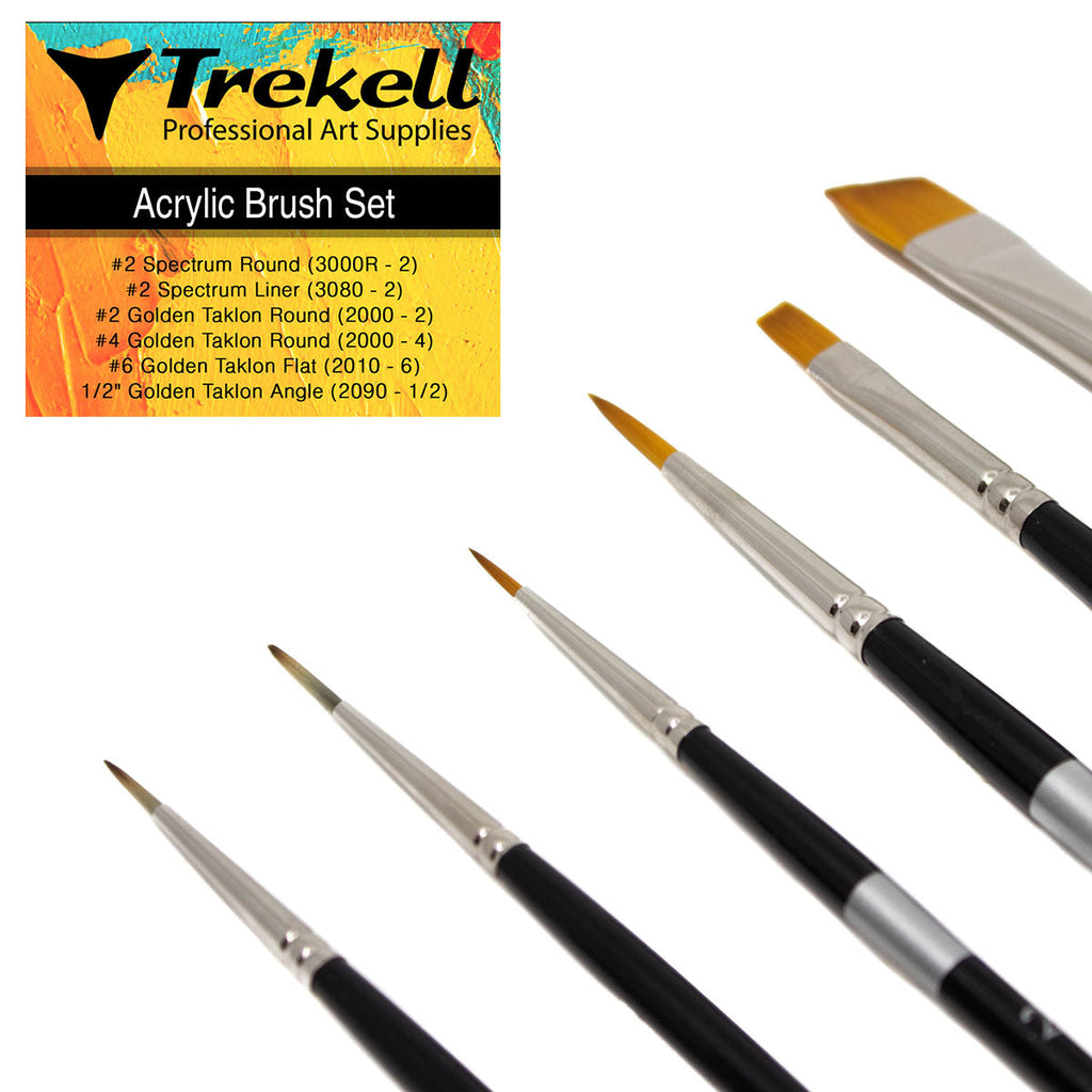 Trekell Acrylic Brush Set - Professional Artist Brushes