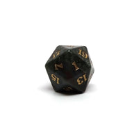 Stone D20 Dice - African Bloodstone - Signature Font