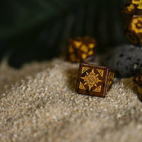 Aztec Mahogany Obsidian Stone Dice Set - Dice Around the World Collection