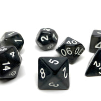 Black Opaque Dice - 7 Piece Set